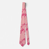 Coquette Pink Bow Stripe Seamless Pattern ネクタイ (正面)