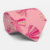Coquette Pink Bow Stripe Seamless Pattern ネクタイ (ロール)