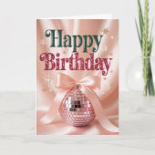 Coquette Pink Bow Sweet Sixteen Party カード (正面)