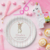 Coquette Pink Bunny Birthday Party Paper Plates ペーパープレート (パーティー)