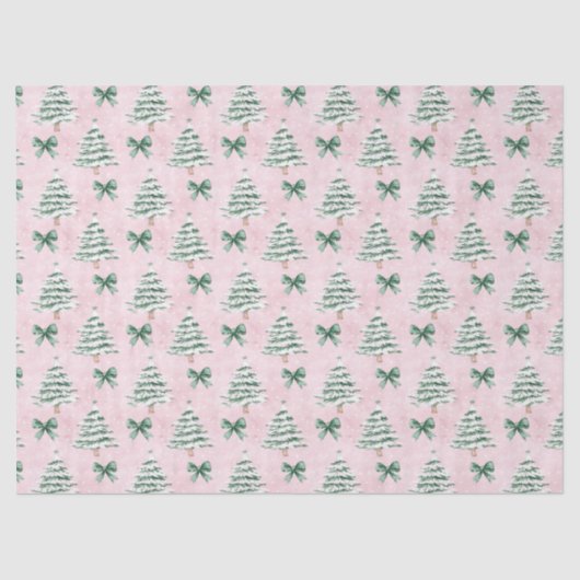 Coquette Pink Christmas Tree Tissue Paper 薄葉紙 (正面)