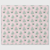 Coquette Pink Christmas Tree Wrapping Paper ラッピングペーパー (フラット)