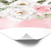 Coquette Pink Floral Bow Baby Shower Welcome Sign フォトプリント (角)