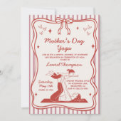 Coquette Pink Mother's Day Yoga Party 招待状 (正面)