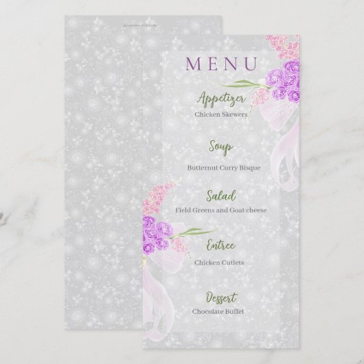 Coquette pink sheer bow and Bouquet  (正面/裏面)