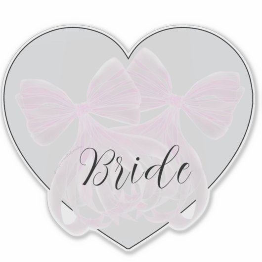 Coquette Pink sheer bow-Bride シール (正面)