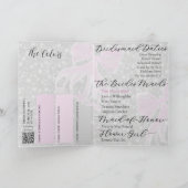 Coquette Pink Sheer Bow Will You Be My Bridesmaid  カード (内部)