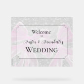 Coquette Pink sheer bows Wedding welcome sign アクリルサイン (正面)