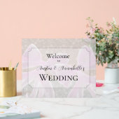Coquette Pink sheer bows Wedding welcome sign アクリルサイン (ウェディング)