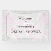 Coquette Pink sheer bows Wedding welcome sign 横断幕 (横)