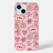 Coquette Pink Teddy Bear Seamless Pattern Case-Mate iPhoneケース (裏面)