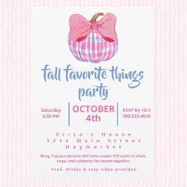 Coquette Plaid Pumpkin Fall Favorite Things Party