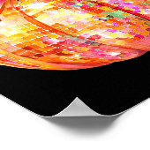 Coquette Pumpkin Bow Disco Ball Cute Girly Hallowe ポスター (角)