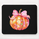 Coquette Pumpkin Bow Disco Ball Cute Girly Hallowe マウスパッド (正面)