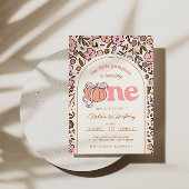 Coquette Pumpkin Fall Floral 1st Birthday 招待状