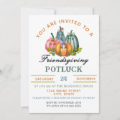 Coquette Pumpkin Friendsgiving Potluck Invitation 招待状 (正面)