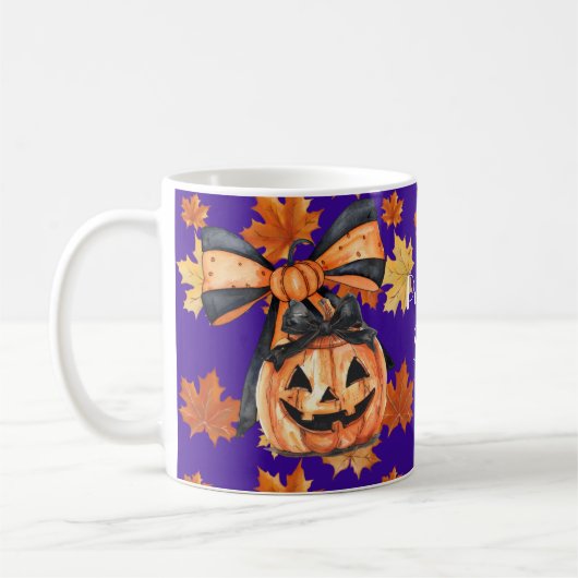 Coquette Pumpkin Spice Halloween  コーヒーマグカップ (左)