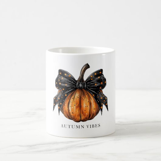 Coquette Pumpkin With Bow Fall コーヒーマグカップ (中央)
