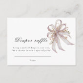 Coquette purple bow baby shower  エンクロージャーカード (正面)