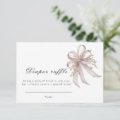 Coquette purple bow baby shower  エンクロージャーカード (スタンド正面)