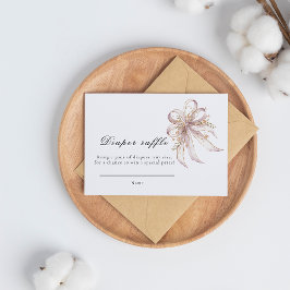 Coquette purple bow baby shower  エンクロージャーカード