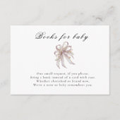 Coquette purple bow baby shower Books for baby  エンクロージャーカード (正面)