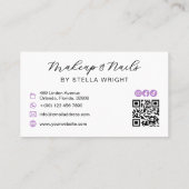 Coquette Purple Bow Beauty QR Code 名刺 (裏面)