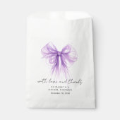 Coquette Purple Bow Bridal Shower Thank You フェイバーバッグ (正面)