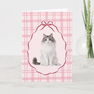 Coquette Rag Doll Cat Valentines Day Card シーズンカード