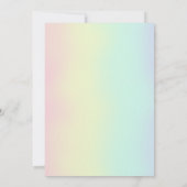 Coquette Rainbow Pastel Unicorn Magical Birthday 招待状 (裏面)