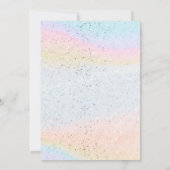 Coquette Rainbow Pastel Unicorn TWO Magical Birthd 招待状 (裏面)