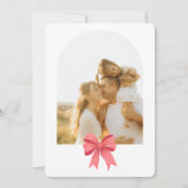 Coquette Red Bow Arch Preppy 3 Photo Christmas  シーズンカード (正面)