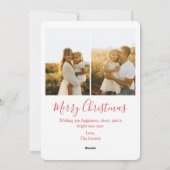 Coquette Red Bow Arch Preppy 3 Photo Christmas  シーズンカード (裏面)