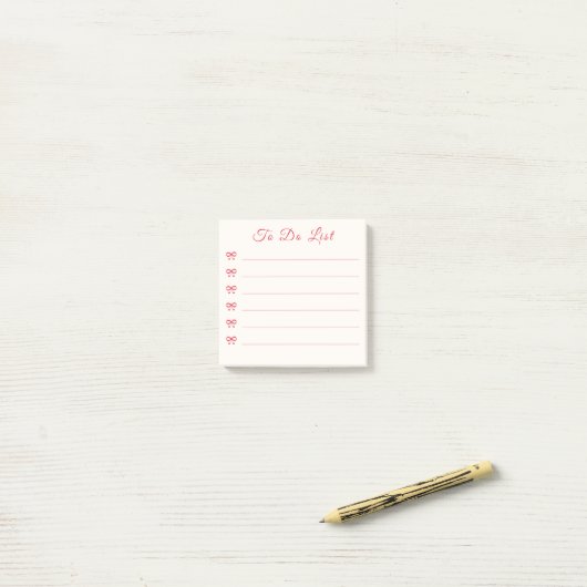 Coquette Red Bow Bullet Point To Do List ポストイット (デスク上)