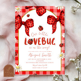Coquette Red Bow Lovebug Baby Shower Invitation 招待状