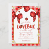 Coquette Red Bow Lovebug Baby Shower Invitation 招待状 (正面)