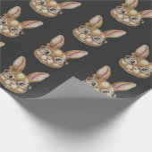 Coquette Retro Leopard Happy Easter Bunny Trendy ラッピングペーパー (角)