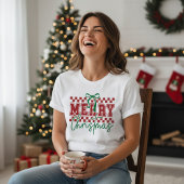 Coquette Retro Merry Christmas Trendy Typography トライブレンドTシャツ