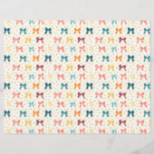 Coquette Ribbon Pattern Polka Dots Scrapbook Paper (裏面)