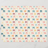 Coquette Ribbon Pattern Polka Dots Scrapbook Paper (正面/裏面)