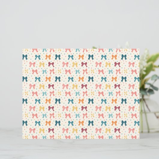 Coquette Ribbon Pattern Polka Dots Scrapbook Paper (スタンド正面)