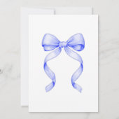 Coquette Royal Blue Bow Birthday Invitation 招待状 (裏面)