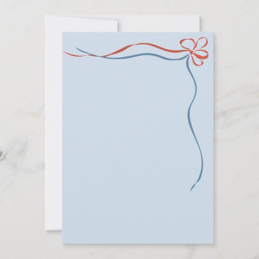 Coquette Rustic Red & Blue Christmas Party  招待状 (裏面)