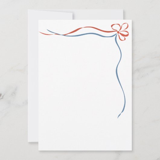 Coquette Rustic Red & Blue Christmas Party  招待状 (裏面)