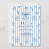 Coquette Seashells Coastal Birthday Invitation 招待状 (正面)