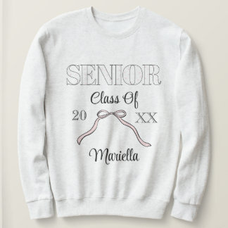 Coquette Senior Year Personalized Pink Bow  スウェットシャツ
