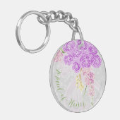 Coquette sheer bow Bouquet Maid-of-Honor button キーホルダー (正面左)