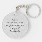 Coquette sheer pink bow Bouquet bridesmaid button キーホルダー (裏面)