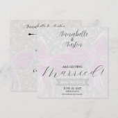 Coquette Sheer Pink Bows Flat Save The Date Card セーブザデート (正面/裏面)