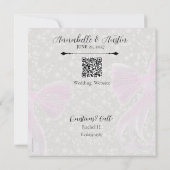 Coquette Sheer Pink Bows Flat Save The Date Card セーブザデート (裏面)